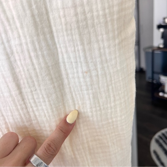 Monrow Cotton Gauze Shirt Dress- Color Buttercream- Size S - Picture 5 of 9